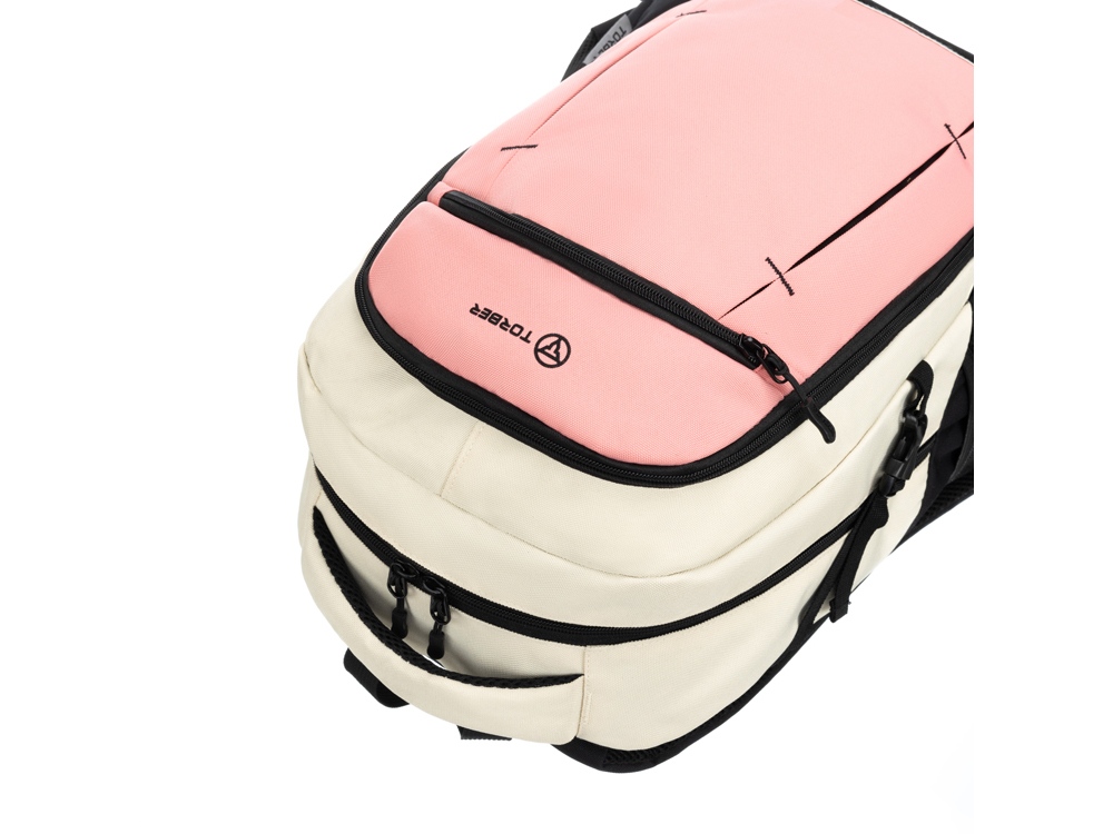 Рюкзак TORBER CLASS X, персиковый, 46 x 32 x 18 см + Мешок для сменной обуви в подарок!