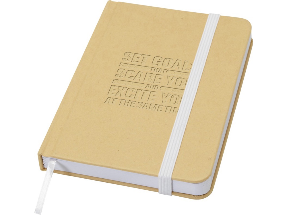 Reed блокнот формата А6 из переработанного материала в твердой обложке с простыми страницами - Белый