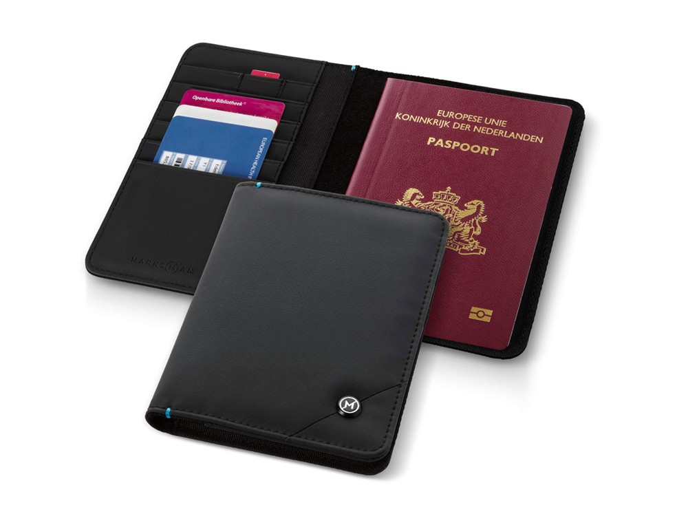 Обложка для паспорта Odyssey, черный/синий