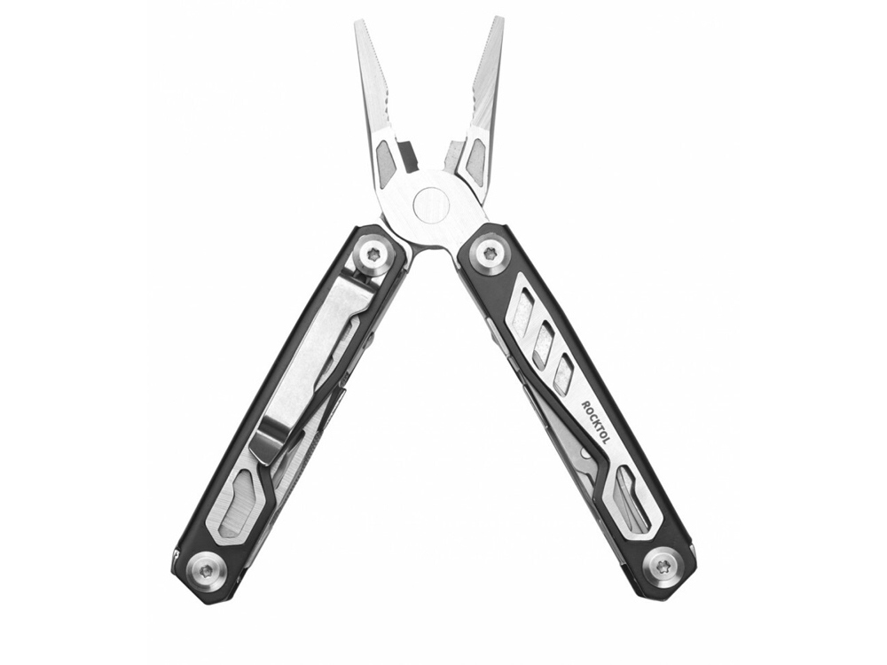 Мультитул Rocktol 16 в 1 с пружинными плоскогубцами, нержавеющая сталь, нейлоновый чехол