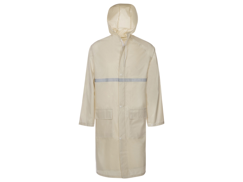 Длиный дождевик Lanai  из полиэстера со светоотражающей тесьмой, молочный