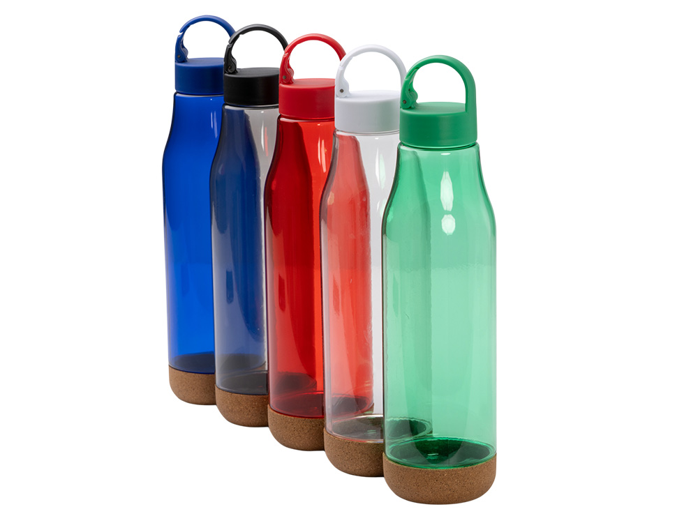 Бутылка Basti с пластиковым корпусом и пробковым дном, королевский синий Бутылка Basti с пластиковым корпусом и пробковым дном, королевский синий