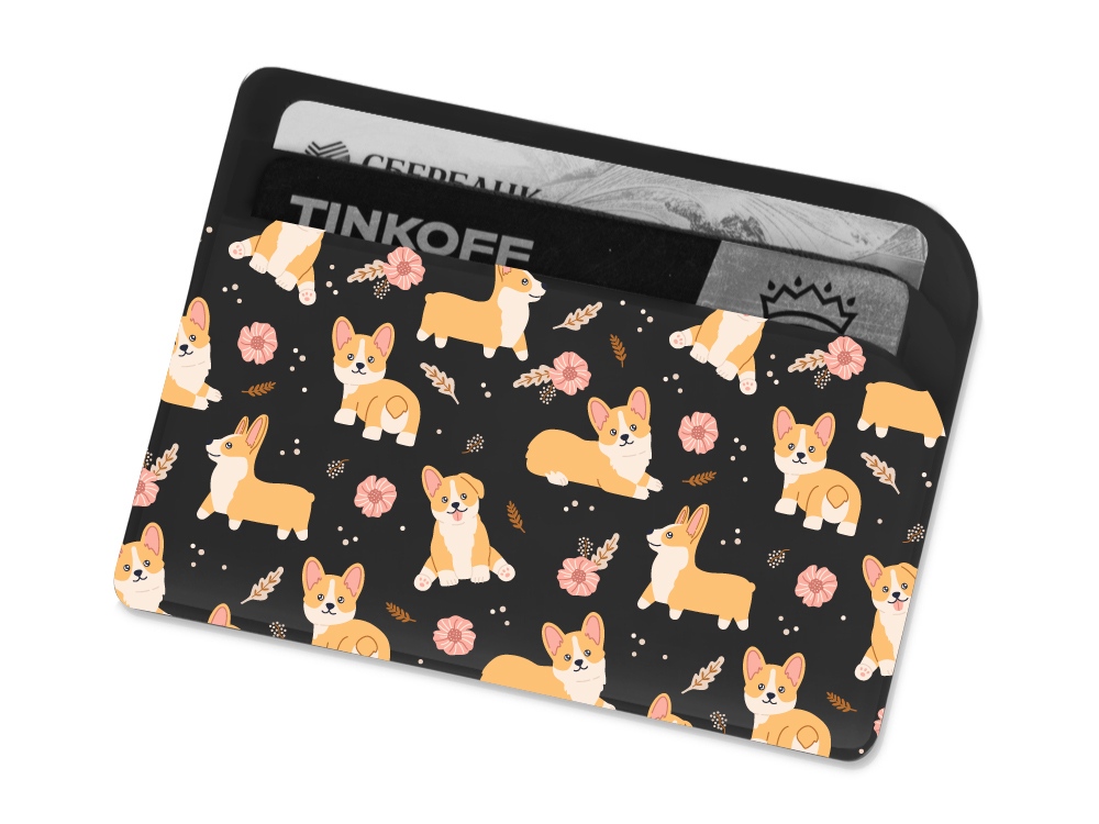 Картхолдер для 3-х карт с возможностью полноцветной  УФ-печати, софт-тач