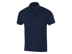 Рубашка поло унисекс Akoya из переработанного махрового материала - Темно - синий