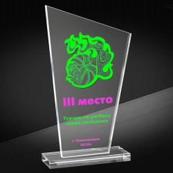 Награда из стекла с цветной печатью