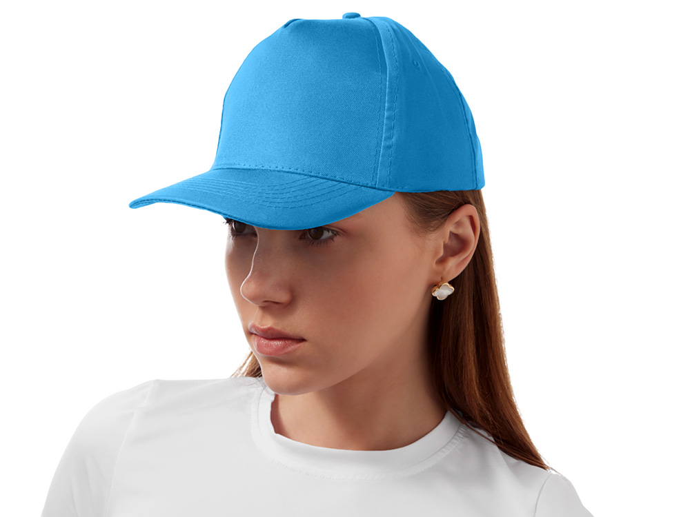 Бейсболка Poly 5-ти панельная 120 гр, голубой