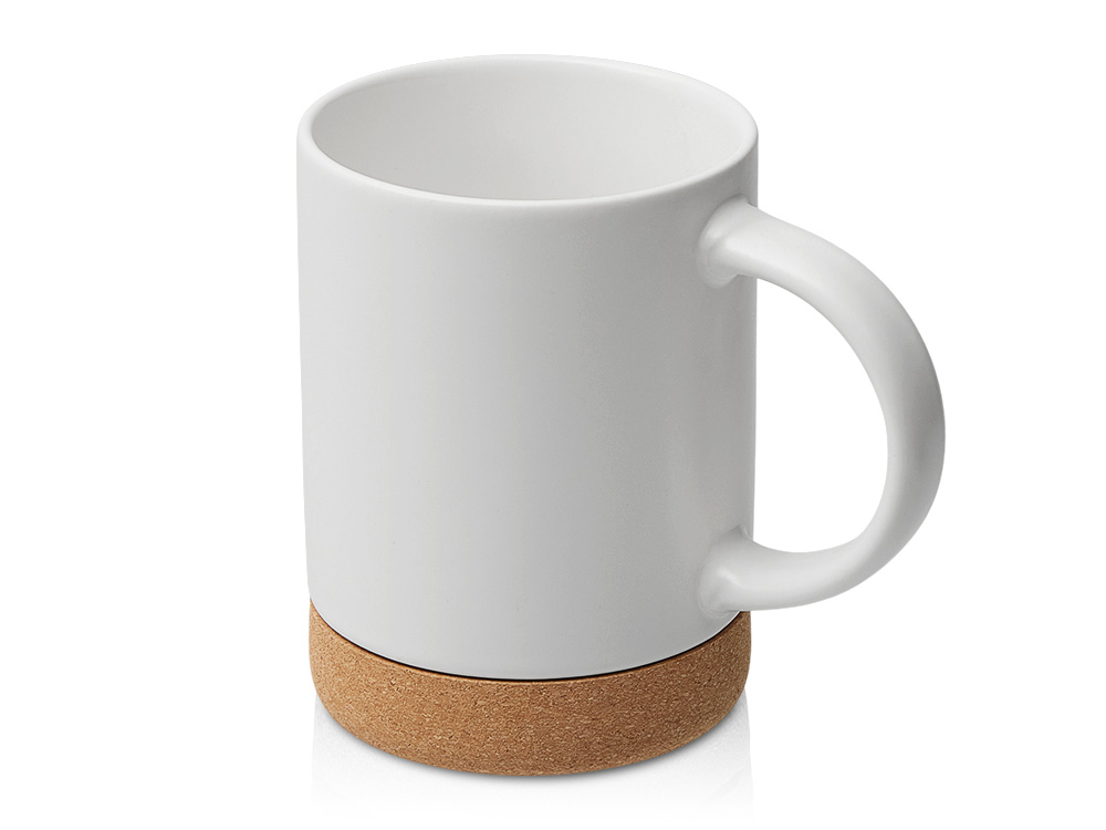 Кружка 450 мл с пробковым дном с крышкой Корк & Бон, белый Кружка 450 мл с пробковым дном с крышкой Корк & Бон, белый