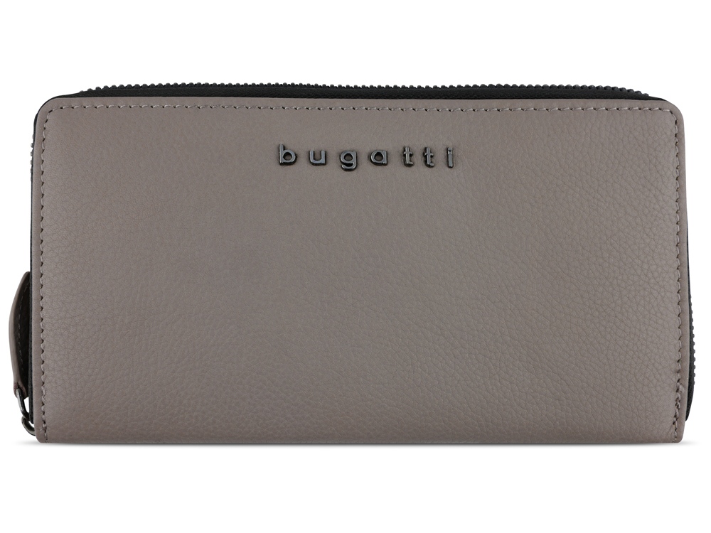 Кошелёк женский BUGATTI Bella, с RFID защитой, бежевый, воловья кожа/полиэстер, 18,5х2,5х10 см