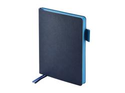 Ежедневник А5 датированный Boston 2026, темно-синий с голубым обрезом