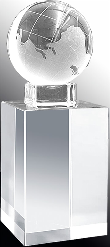 Награда из стекла глобус