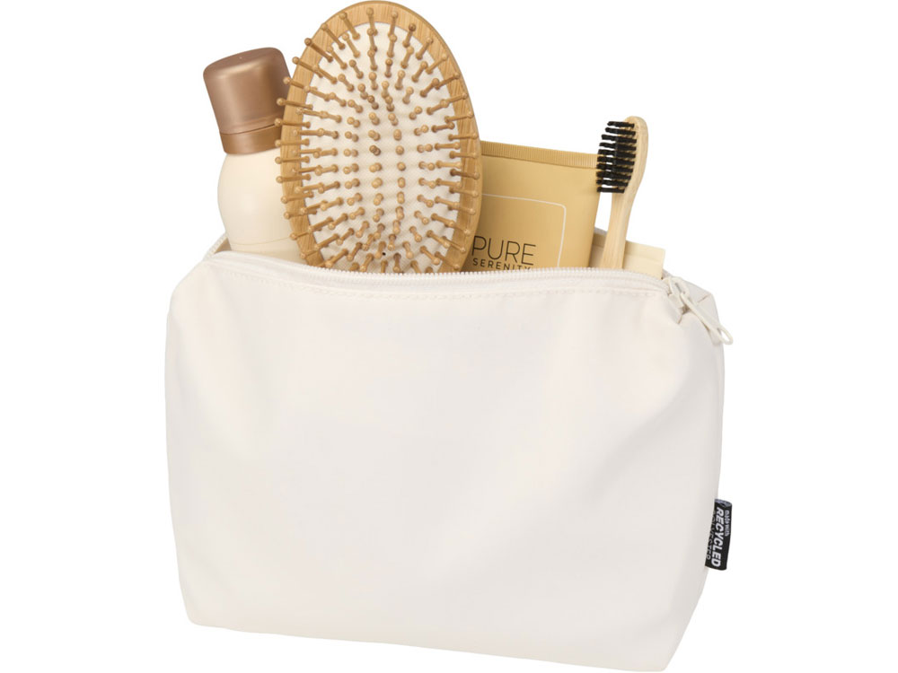 Trip Aware™ дорожная косметичка из переработанного материала 2 л, кремовый