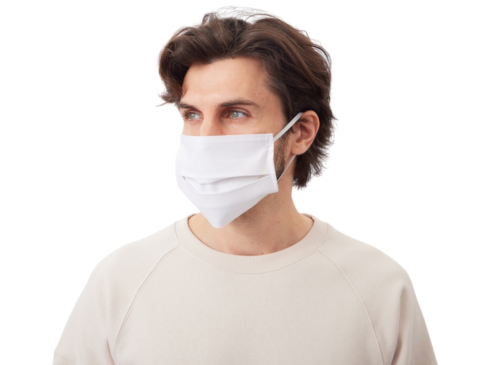 Маска для лица многоразовая из хлопка, белый