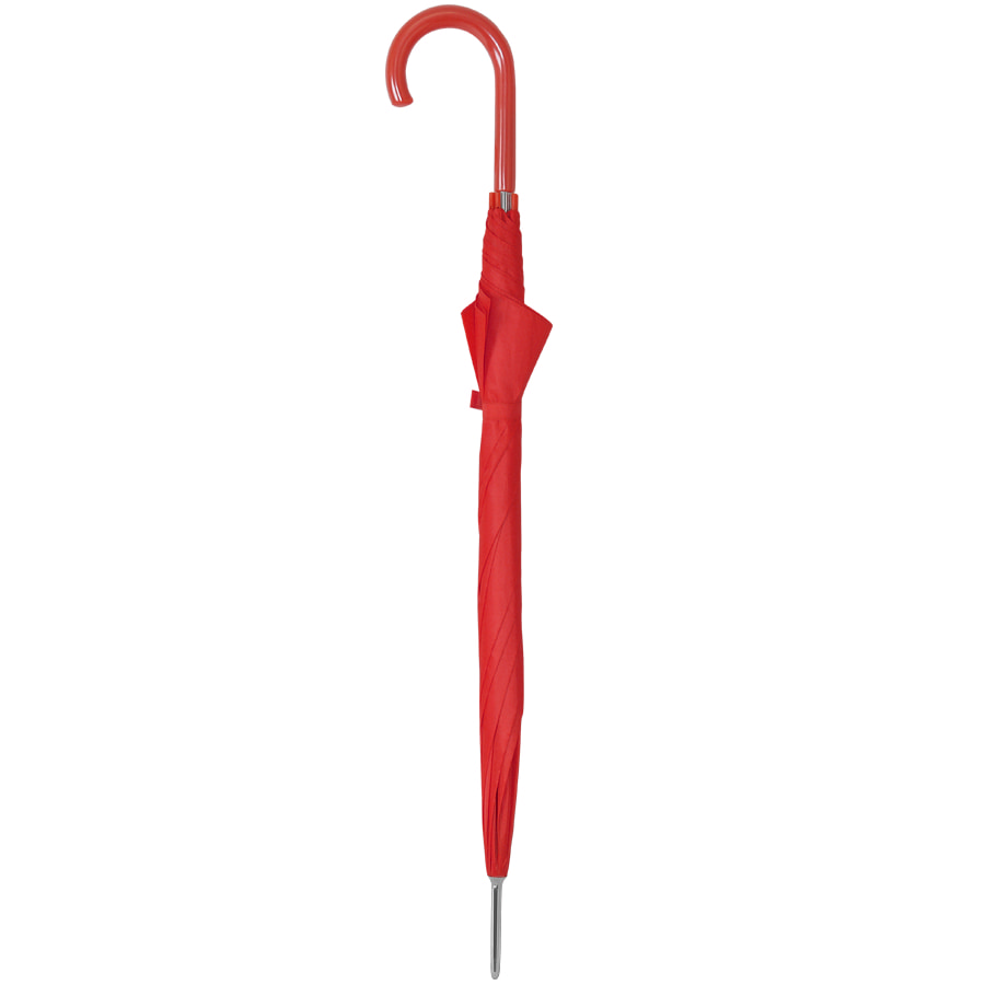 Зонт-трость с пластиковой ручкой, механический; красный; D=103 см; 100% полиэстер 190 T