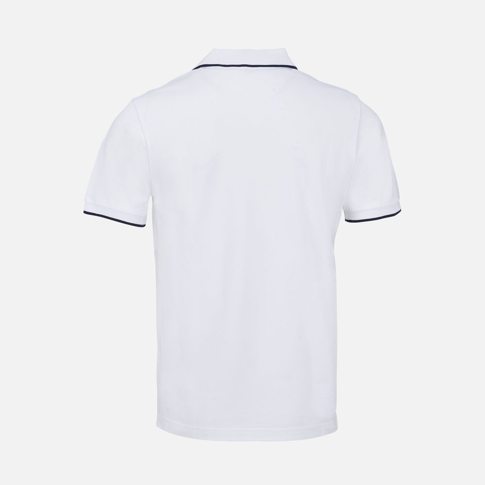 Рубашка поло унисекс Palermo, белая с темно-синим