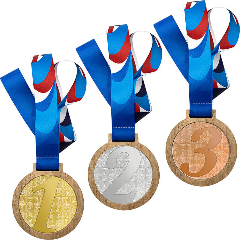 Деревянная медаль с лентой 1 место (золото)
