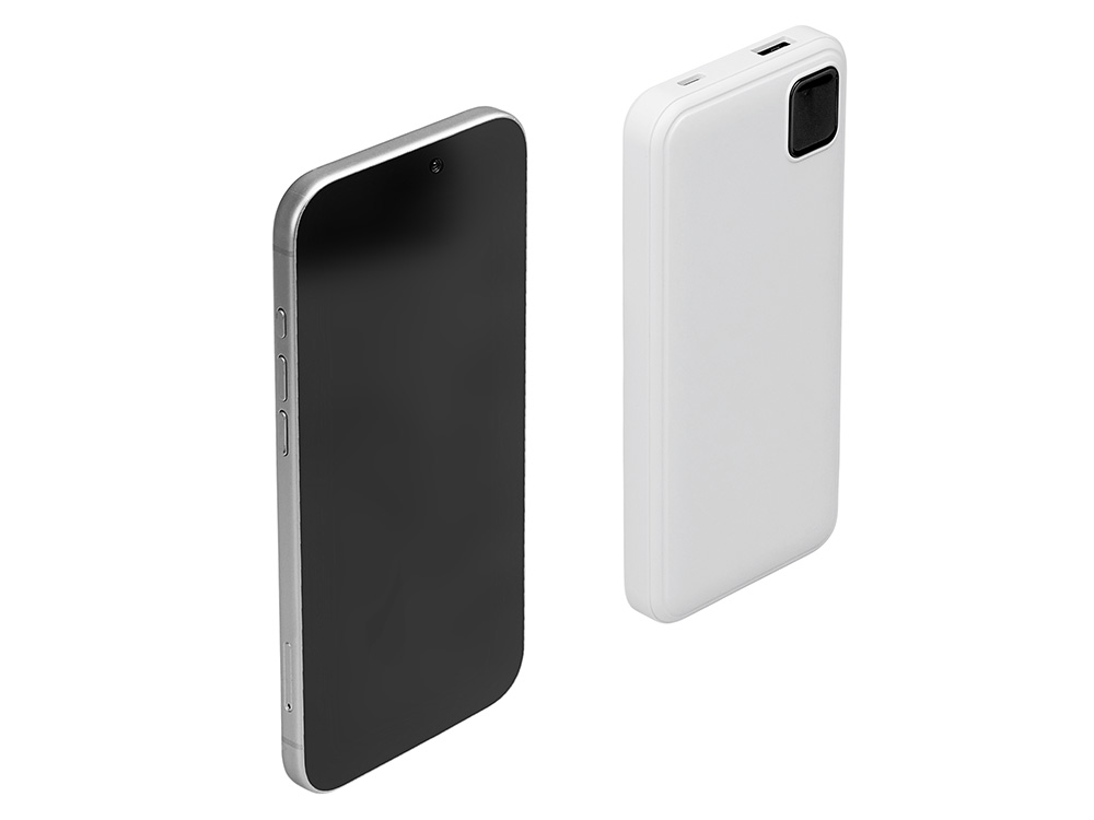 Внешний аккумулятор со встроенными кабелями Фрэйм, 10000мач, белый