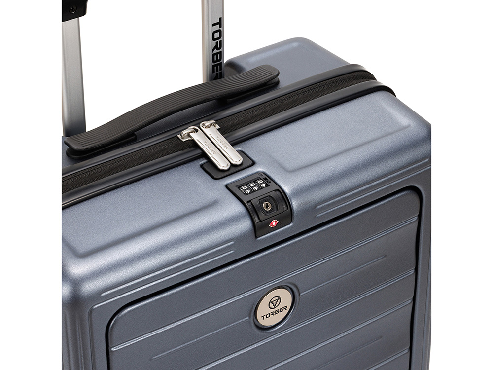 Чемодан TORBER БАЙКАЛ, тёмно-серый металлик, поликарбонат, 37,5 x 20 х 54 см, 37 л Чемодан TORBER БАЙКАЛ, тёмно-серый металлик, поликарбонат, 37,5 x 20 х 54 см, 37 л