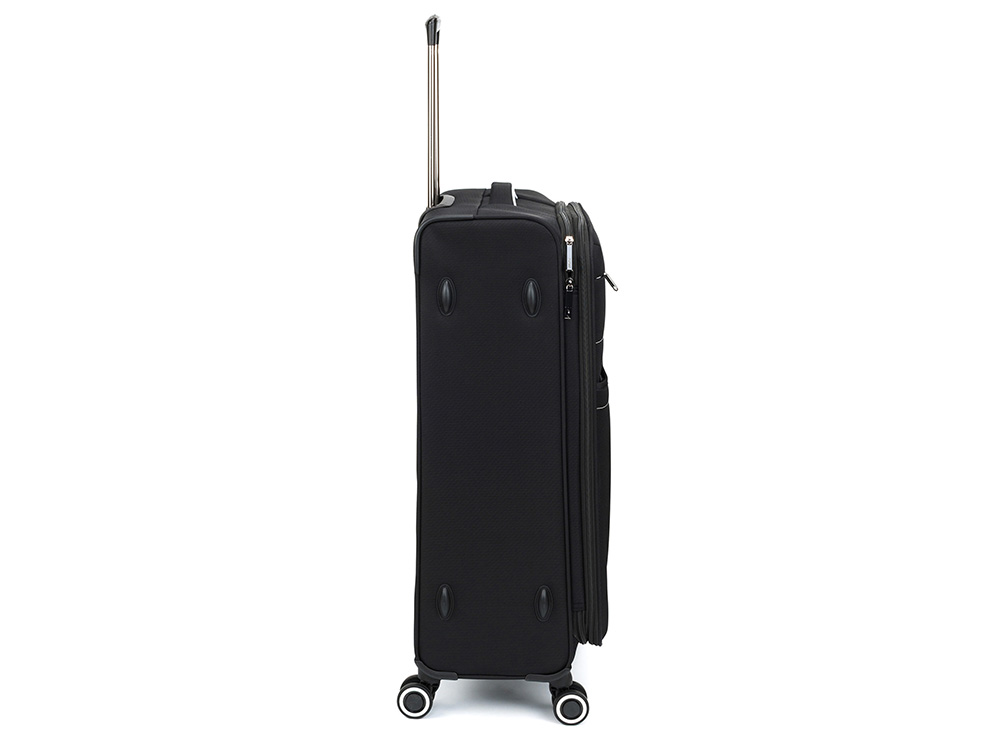 Чемодан TORBER НЕРО, чёрный, переработанный ПЭТ, 48 х 28 х 79 см, 90 л