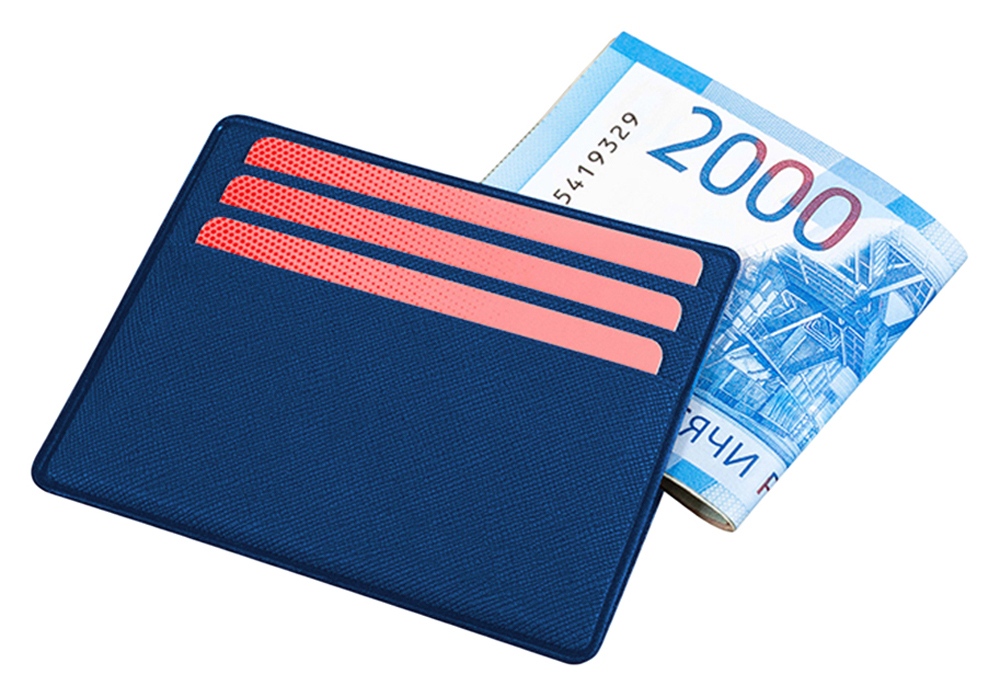 Картхолдер для денег и шести пластиковых карт Favor, синий