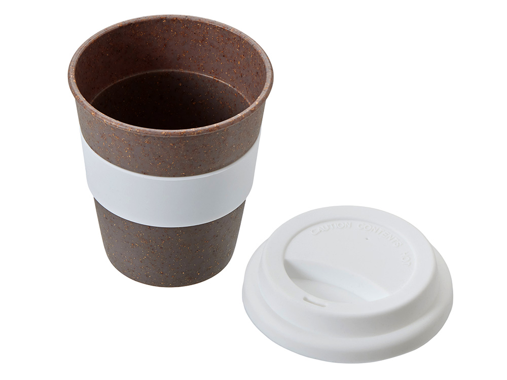 Стакан с силиконовой крышкой Café, белый