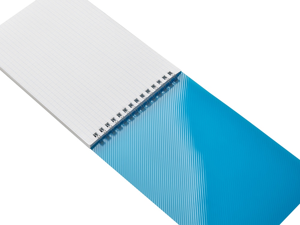Блокнот на пружине в пластиковой обложке А5, синий