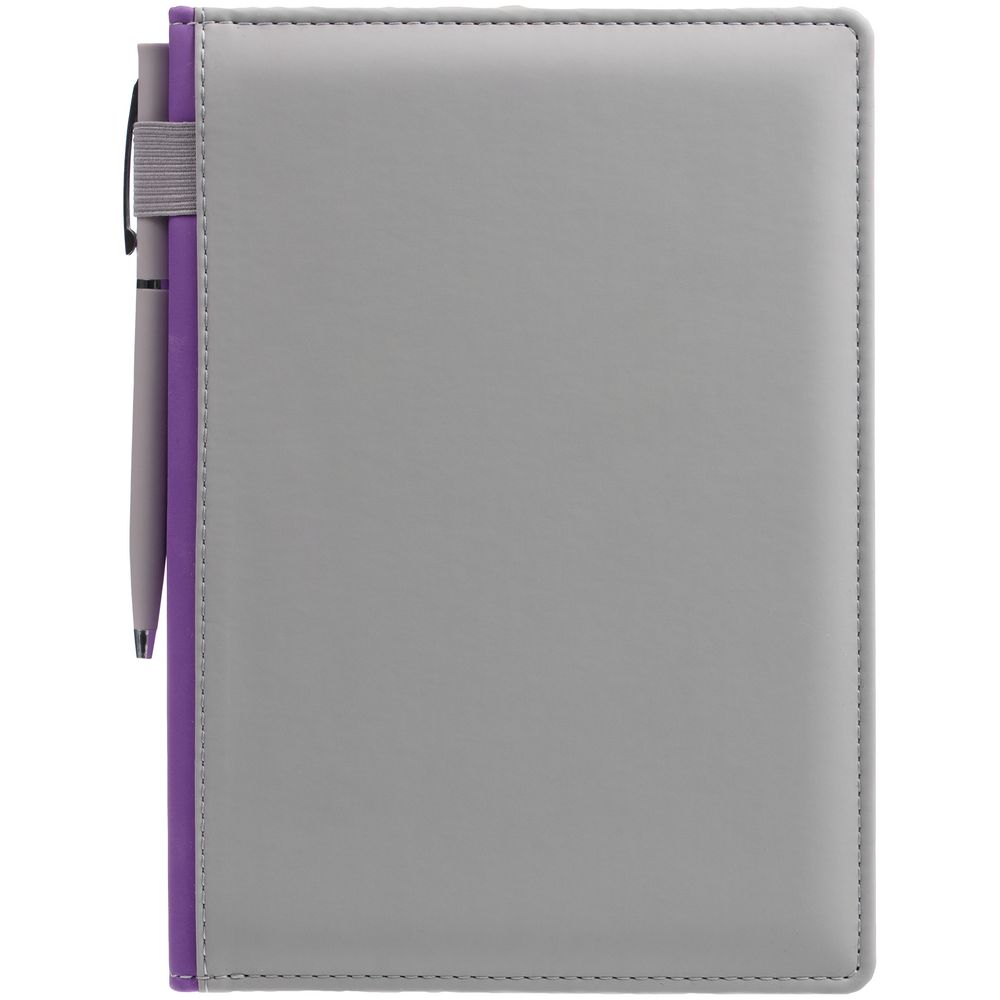 Ежедневник Spain Shall на заказ, недатированный, серый с фиолетовым Ежедневник Spain Shall на заказ, недатированный, серый с фиолетовым