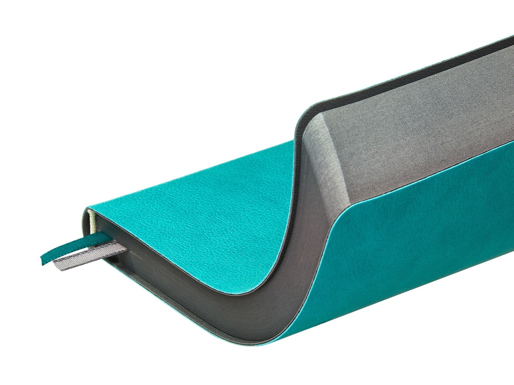 Ежедневник А5 датированный Boston 2026, морская волна с серым обрезом