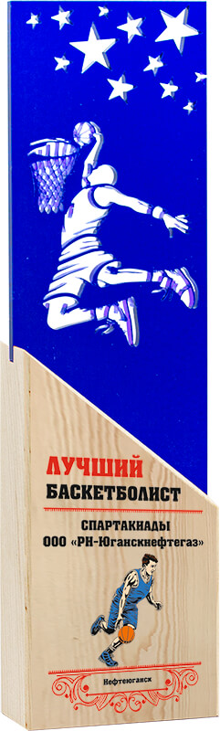 Акриловая награда с УФ печатью баскетбол