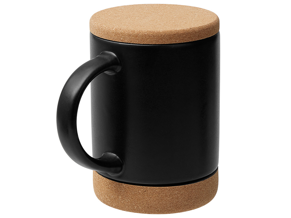 Кружка 450 мл с пробковым дном с крышкой Корк & Бон, черный Кружка 450 мл с пробковым дном с крышкой Корк & Бон, черный