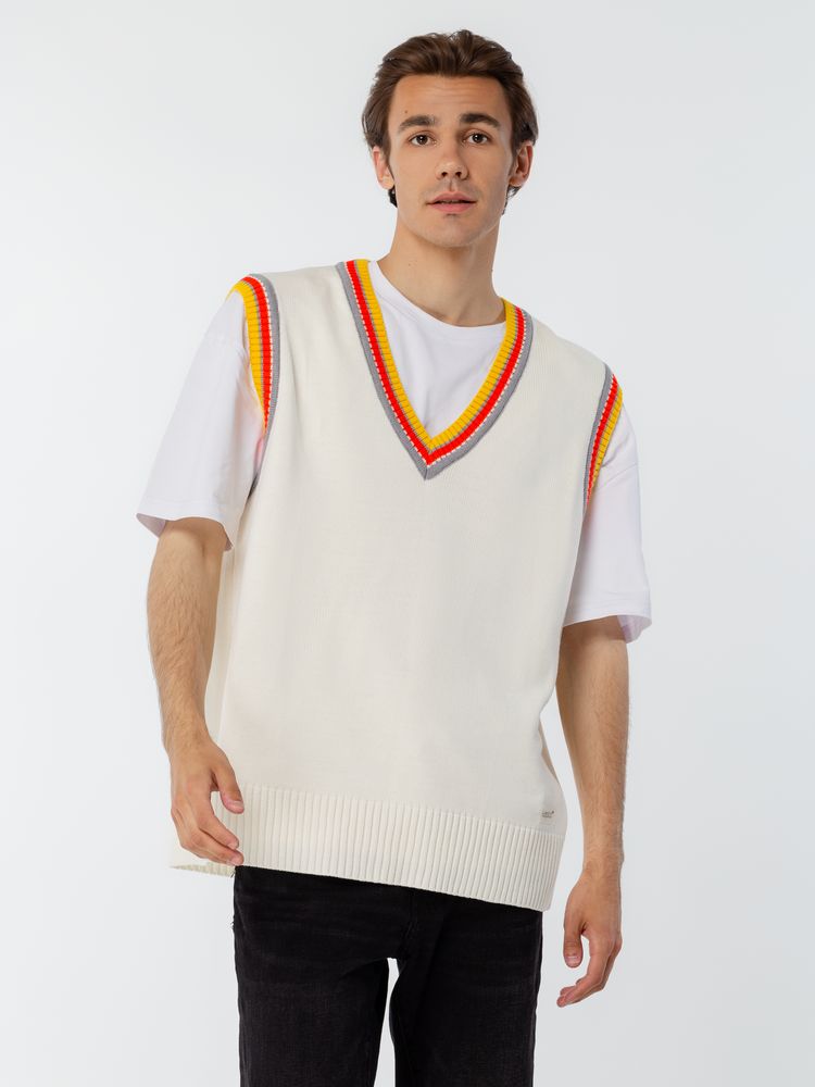 Жилет оверсайз унисекс Cornell в сумке, молочно-белый Жилет оверсайз унисекс Cornell в сумке, молочно-белый