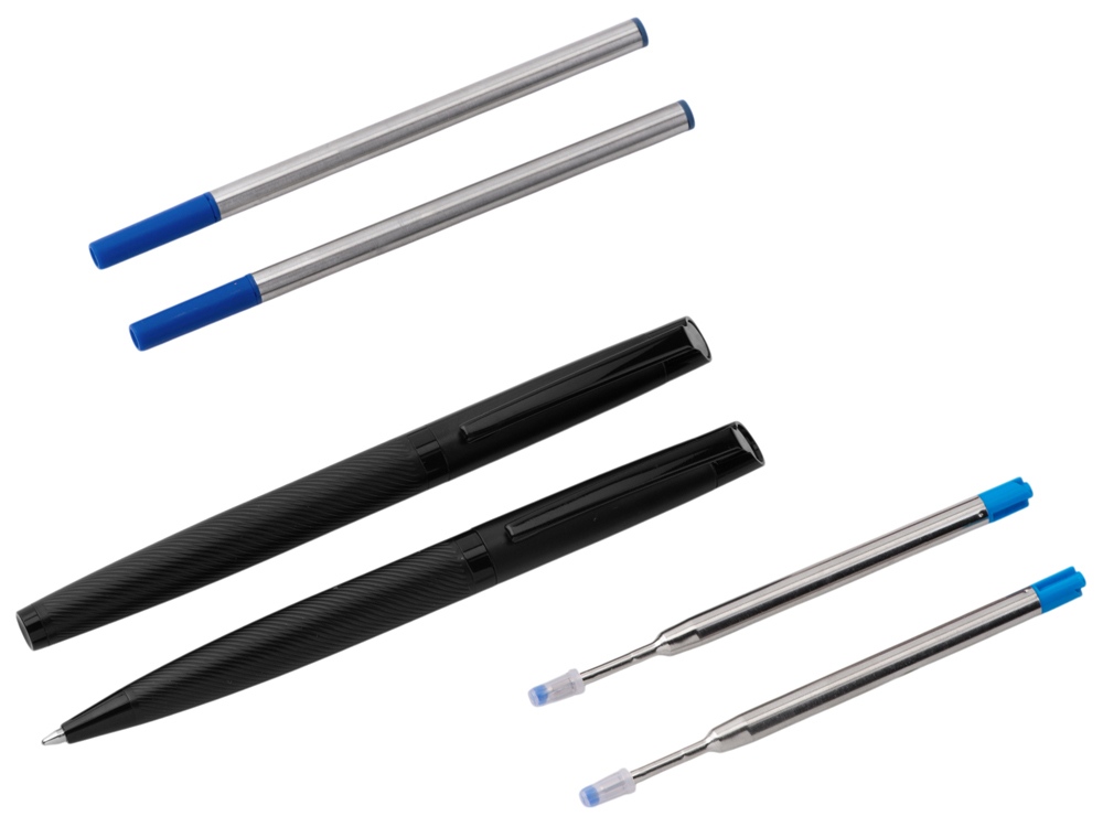 Подарочный набор ручек Dumas: ручка шариковая и роллер, 4 стержня (2 шариковых, 2 роллера), футляр