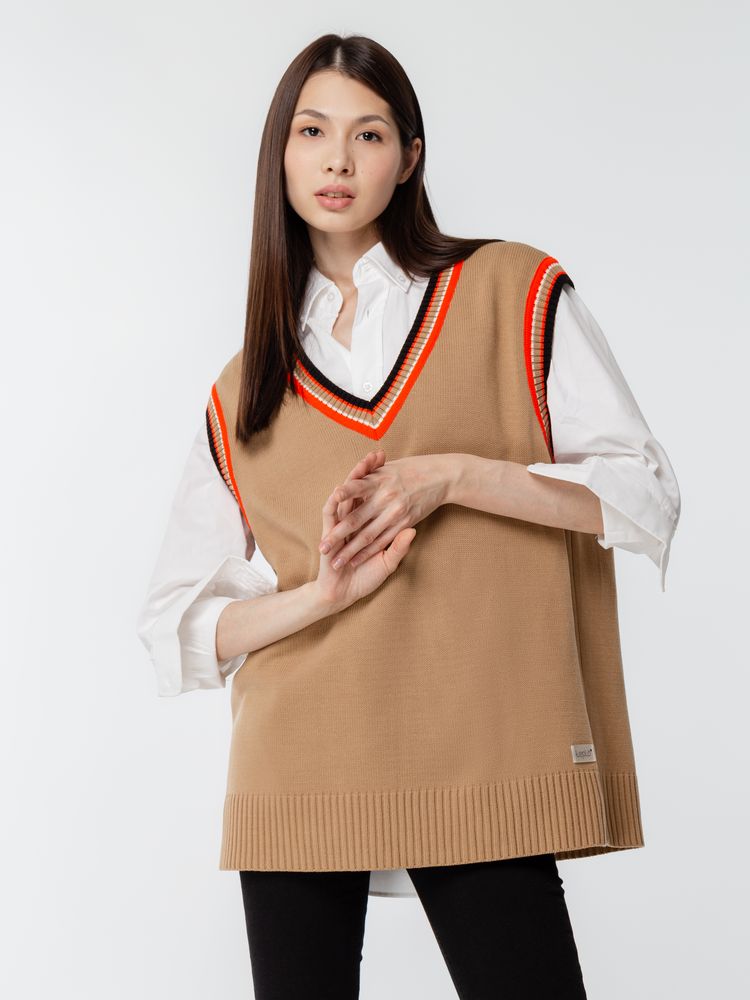 Жилет оверсайз унисекс Cornell в сумке, бежевый Жилет оверсайз унисекс Cornell в сумке, бежевый