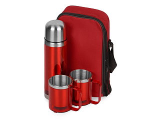 Набор Походный: термос, 2 кружки, красный