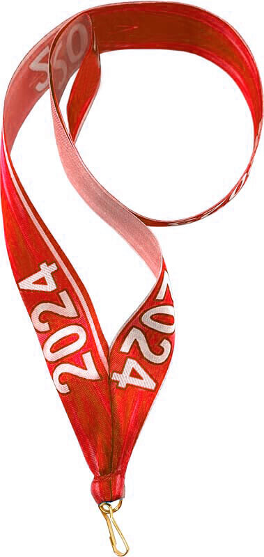Лента для медали 2024 год (красная)