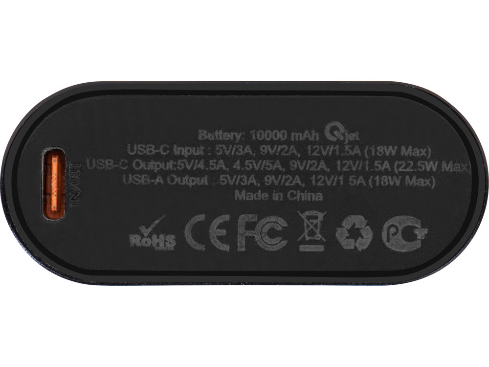 Внешний аккумулятор с QC/PD Qwik, 10000 mah, черный